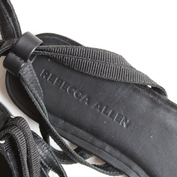 Rebecca Allen Women's Black The Flat Two-Strap Strappy Sandals Size 8.5 - Picture 2 of 8